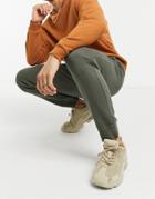 New Look Overdyed Sweatpants In Khaki-green