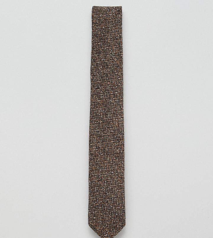 Heart & Dagger Tie In Tweed - Brown