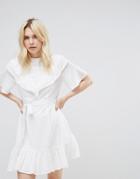 Asos Prairie Mini Dress With Open Back - White