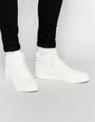 Asos Hi-top Sneakers In White With Perforation - White