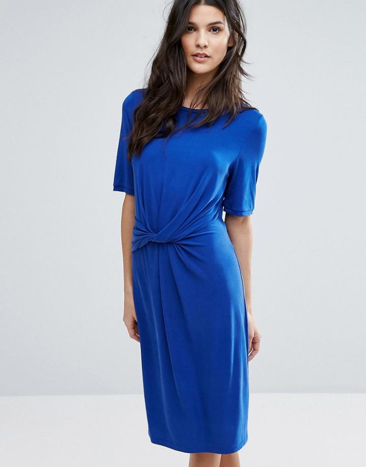 Selected Femme Jersey Knot Dress - Blue