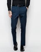Asos Slim Suit Pants With Tipping In Deep Teal - Blue