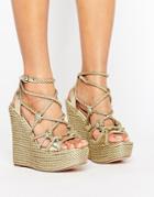 Kg By Kurt Geiger Notty Stacked Wedge Sandals - Gold