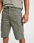 Dr Denim Micah Cargo Shorts In Khaki-green