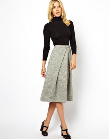 Asos Midi Skirt In Soft Touch