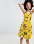 Only Bright Floral Sleeveless Skater Dress - Multi