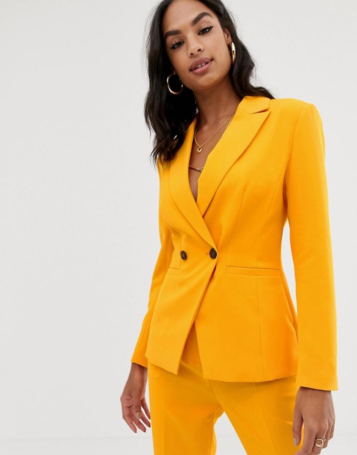 Asos Design Orange Pop Suit Blazer - Orange