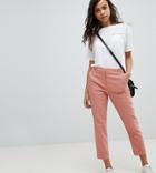 Asos Petite Tailored Linen Cigarette Pants - Pink