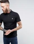 Asos Pique Muscle Polo Shirt With Logo In Black - Black