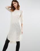 Vero Moda Side Split Longline Tunic - Beige