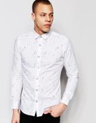 Only & Sons Shirt With All Over Mini Geo Print - White