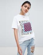 Asos Design Oversized T-shirt With Never Settle For Less Print In White - White