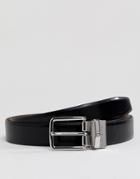 Ben Sherman Cut To Fit Bonded Leather Jeans Belt In Gift Box - Black