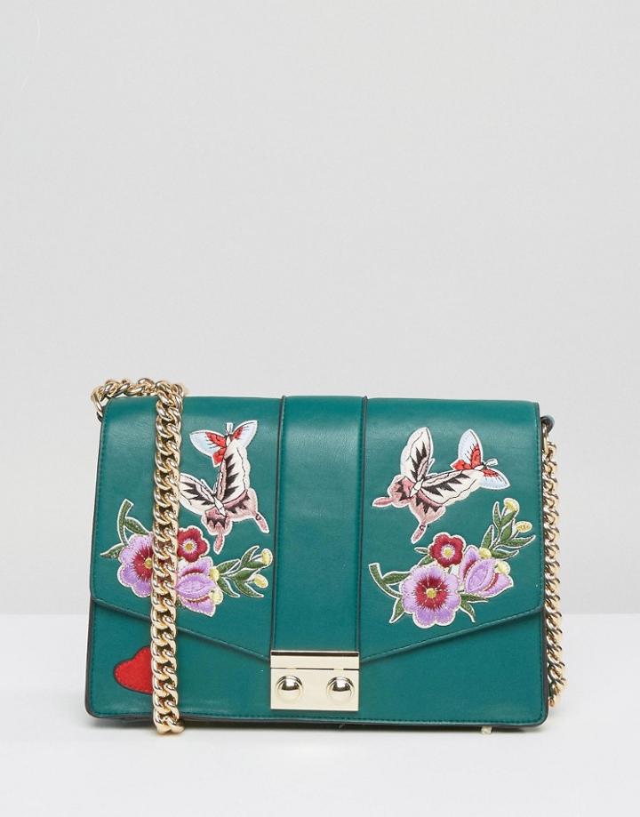 Asos Butterfly Badge Shoulder Bag - Multi