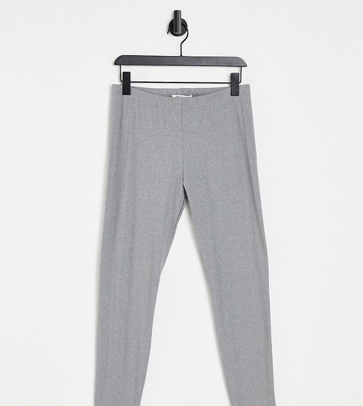 Brave Soul Plus South Gray Heather Leggings-grey