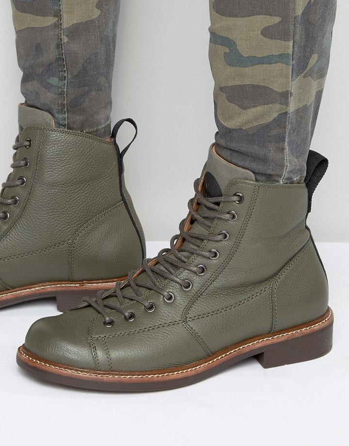 G-star Roofer Lace Up Leather Boots - Green