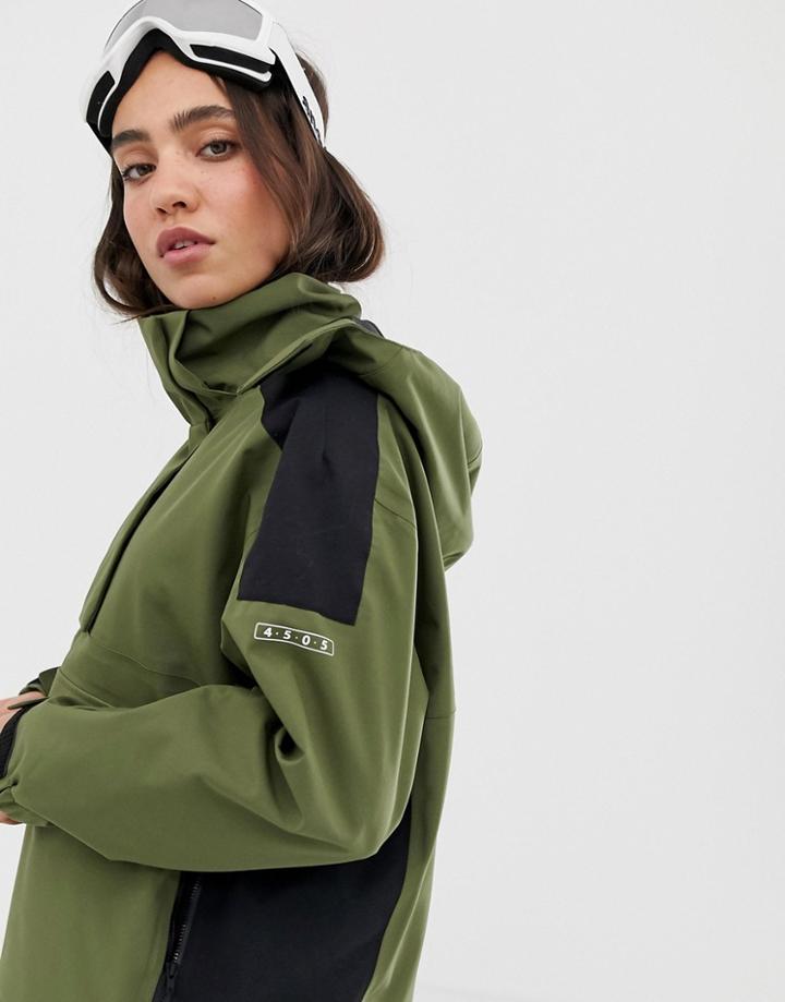 Asos 4505 Ski Minimal Snowboarding Jacket With Fully Taped Seams-green