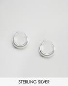 Asos Sterling Silver 14mm Chunky Hoop Earrings - Silver