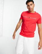 Tommy Hilfiger Lounge T-shirt With Established Logo In Red