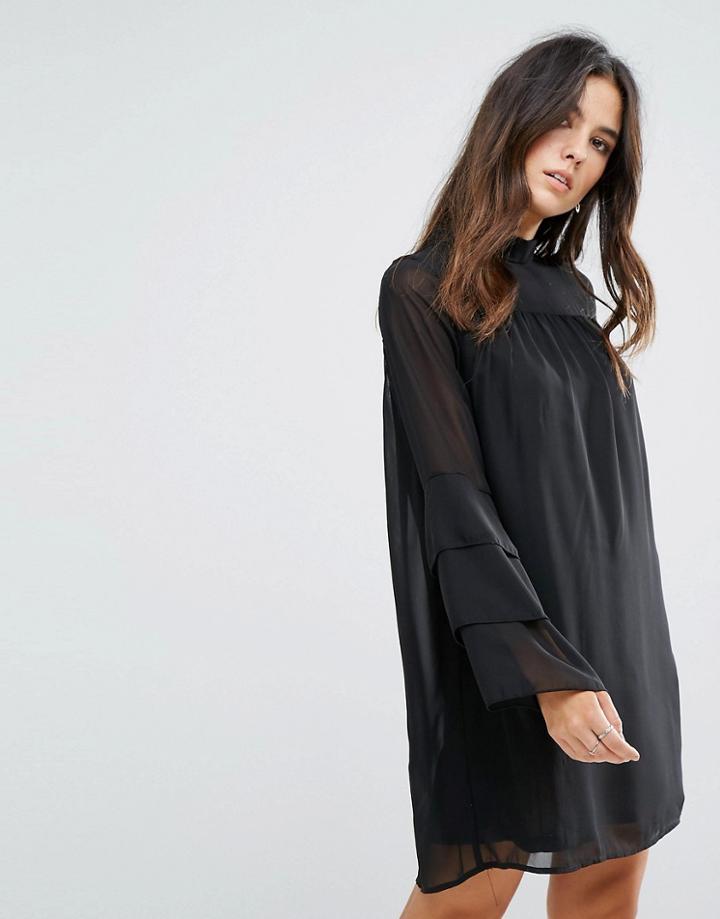 Brave Soul Sheer Dress - Black