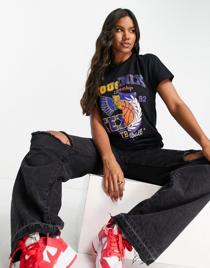 I Saw It First Contrast Motif Tee In Black