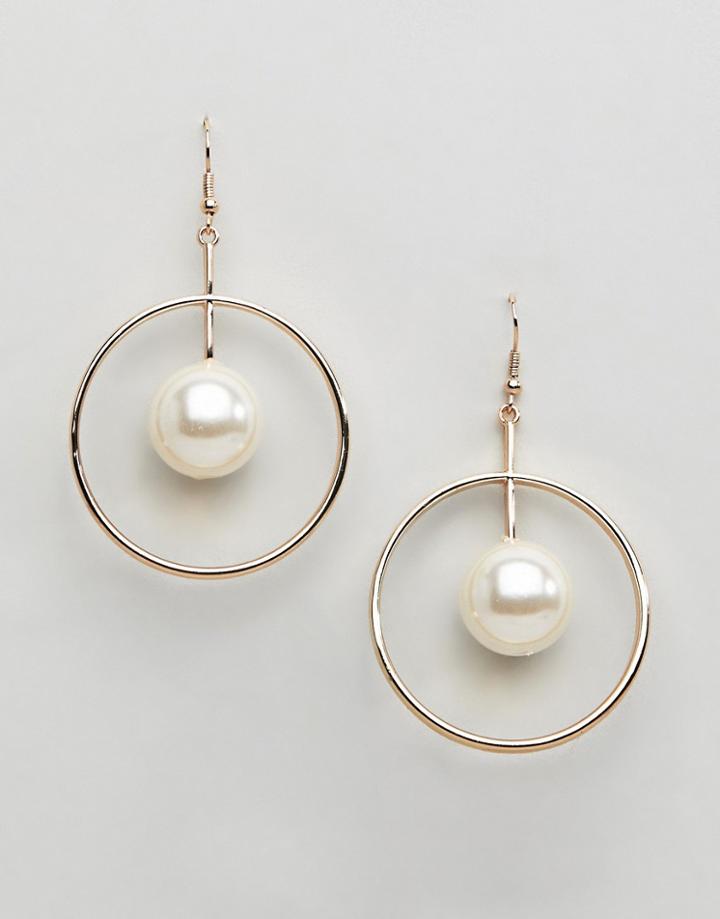Ashiana Hoop Earrings With Drop Detail - Gold