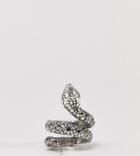 Reclaimed Vintage Inspired Ring With Snake Design And Stones In Silver Exclusive At Asos
