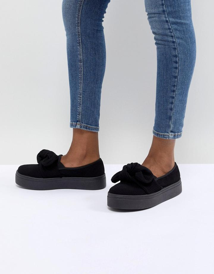 Asos Design Denise Bow Sneakers - Black