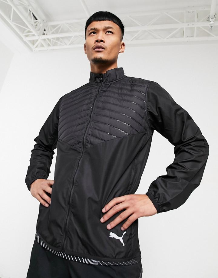 Puma Running Zip Through Puffer Jacket In Black