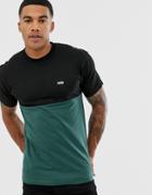 Vans Small Logo Color Block T-shirt In Green