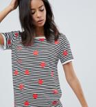 Noisy May Tall Stripe And Polka Dot T-shirt - White