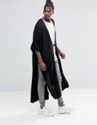 Asos Cape With Fastened Sides In Black - Black