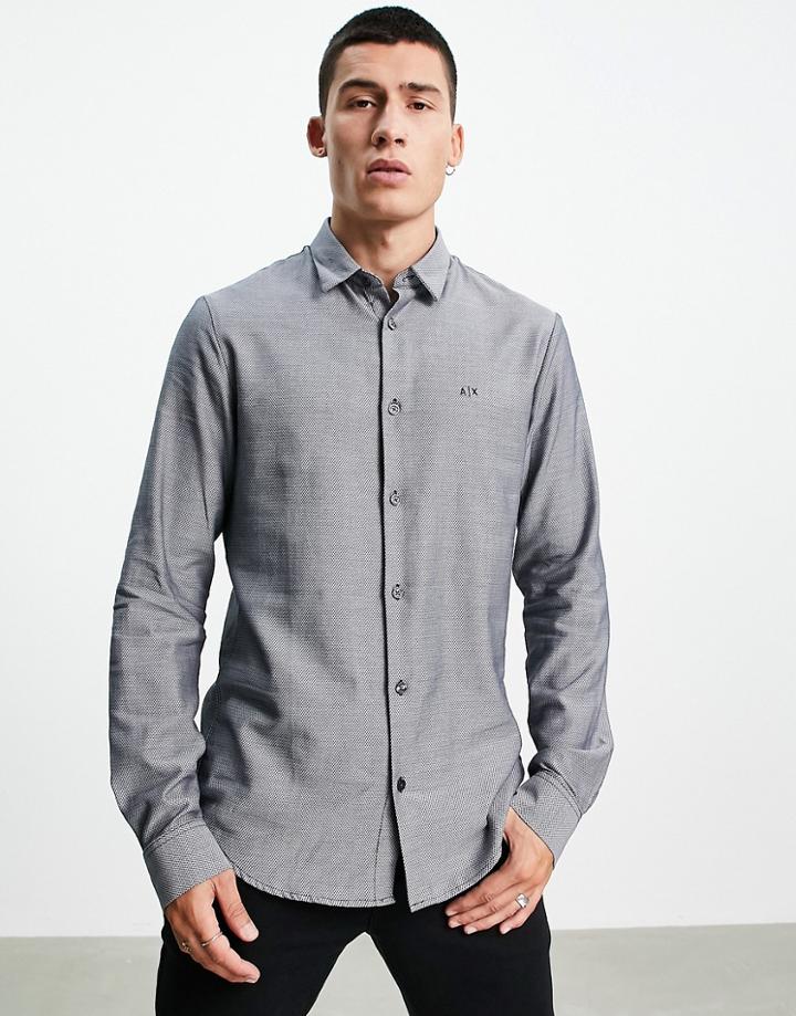 Armani Exchange Small Ax Logo Shirt In Blue-blues