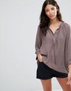 B.young Juliany Button Through Blouse - Brown