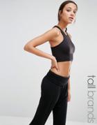 Y.a.s Tall Race Back Gym Crop Top - Black