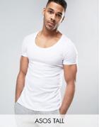 Asos Tall T-shirt With Deep Scoop Neck In White - White