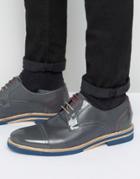 Ted Baker Braythe 2 Derby Shoes In Gray Leather - Gray