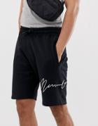 Mennace Signature Shorts In Black - Black