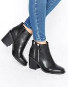 London Rebel Boots With Double Side Zip - Black