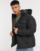 Pull & Bear Puffer Jacket In Black