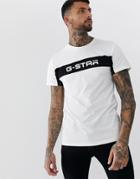 G-star Graphic Logo Panel T-shirt In White - White