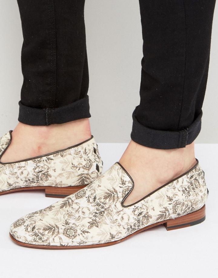 Jeffery West Martini Tapestry Smart Loafers - Beige