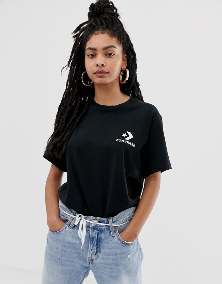 Converse Oversized Star Chevron T-shirt In Black-white