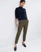 Asos Premium Textured Slim Pants - Green