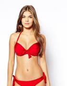 Pour Moi Azure Padded Underwired Bikini Top - Red