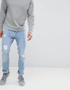 Jack & Jones Slim Fit Jeans With Distressing - Blue