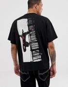Asos Design Oversized T-shirt With Marvel Noir Daredevil Print-black