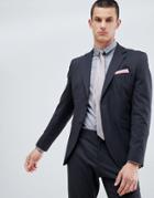 Selected Homme Suit Jacket In Slim Fit With Micro Grid Detail-navy