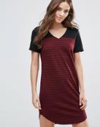 Vila Striped T-shirt Dress - Black