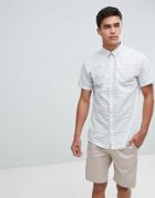 Jack & Jones Premium Short Sleeve Shirt With Horizontal Stripe - Blue